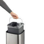 Cestino no touch - con sensore - 27 x 27 x 57 cm- 21 lt - argento metallizzato - Durable - immagine 3