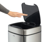 Cestino no touch - con sensore - 27 x 27 x 57 cm- 21 lt - argento metallizzato - Durable - immagine 5