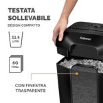 Distruggidocumenti LX-25 - a frammenti - nero - Fellowes - immagine 3