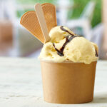 Coppetta gelato monouso - rotonda - diametro 10,5 cm - 335 ml - carta - avana - Leone - conf. 500 pezzi - immagine 2