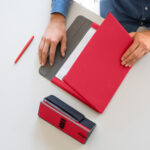Portablocco Meet - con alette magnetiche - 31 x 25 x 1,4 cm - rosso - In Tempo - immagine 3
