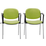 Poltroncina visitatore Step SPBSBR - con braccioli inclusi - verde - Unisit - immagine 2