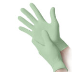 Guanti in nitrile bio - tg L - verde pastello - Reflexx - conf. 100 pezzi - immagine 2