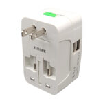 Adattatore da viaggio universale - 2 prese USB - bianco - MKC Melchioni - immagine 4