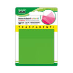 Blocchetto notes adesivo - 75 x 75 mm - colori traslucidi assortiti - Lebez - Box 72 blocchetti - immagine 3