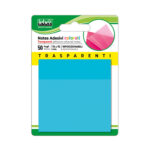Blocchetto notes adesivo - 75 x 75 mm - colori traslucidi assortiti - Lebez - Box 72 blocchetti - immagine 5