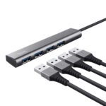 Hub Halyx - 4 porte - da USB-C a USB-A 3.2 Gen1 - alluminio - grigio - Trust - immagine 2