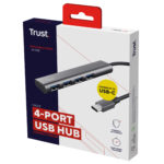 Hub Halyx - 4 porte - da USB-C a USB-A 3.2 Gen1 - alluminio - grigio - Trust - immagine 3