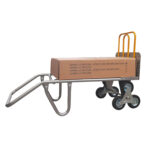 Carrello saliscale - 50 x 40 x 132 cm - max 280 kg - acciaio - grigio/giallo - Tecnotelai - immagine 2