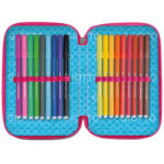 Astuccio 3 zip Candy collection - 19,5 x 7,5 x 12,9 cm - tessuto - fantasie assortite - Giotto - immagine 7