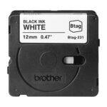 Brother - Nastro -  Nero/Bianco - BTAG231 - 12mm x 4mt - immagine 2