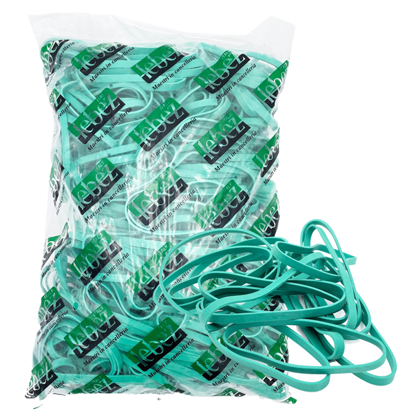 MD_100005 Elastico fettuccia - diametro 10 x 0,8 cm - 1 kg - gomma - verde - Lebez - immagine 1