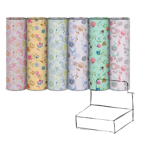 MD_100020 Carta regalo riciclata Fiori di campo - 100 fogli - 70x100cm - fantasie assortite - Rex Sadoch - immagine 1