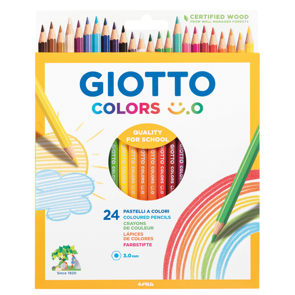 MD_100062 Pastelli colorati Colors 3.0 - diametro mina 3 mm - Giotto - astuccio 24 pezzi - immagine 1