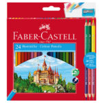Matita colorata eco Il Castello+3 bicolor - diametro mina 3,00 mm - colori assortiti - Faber-Castell - astuccio 24 pezzi