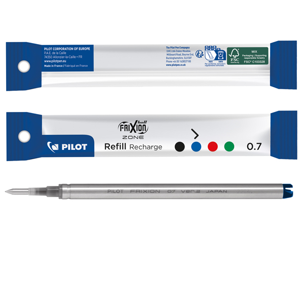 MD_100403 Refill sfera a scatto Frixionball Zone - punta 0,7 mm - blu - Pilot - immagine 1