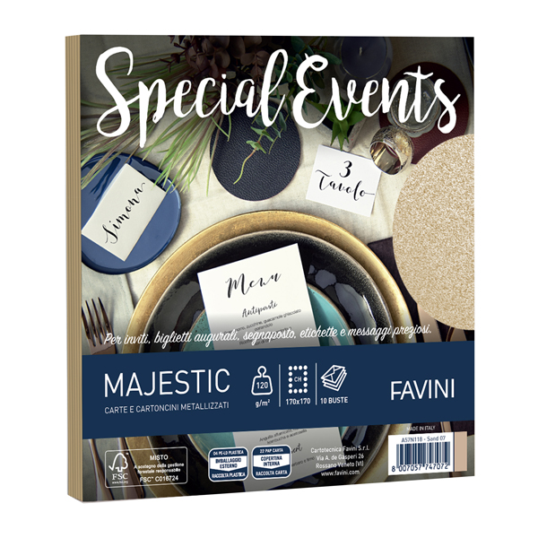 MD_100446 Busta Special Events - 170 x 170 mm - 120 gr - sabbia - Favini - conf. 10 buste - immagine 1