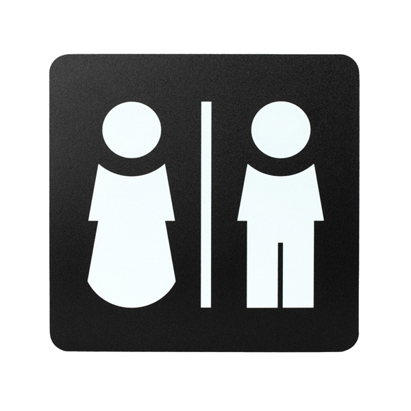 MD_100488 Pittogramma adesivo - toilette uomo/donna - 16 x 16 cm - PVC - nero/bianco - Stilcasa - immagine 1