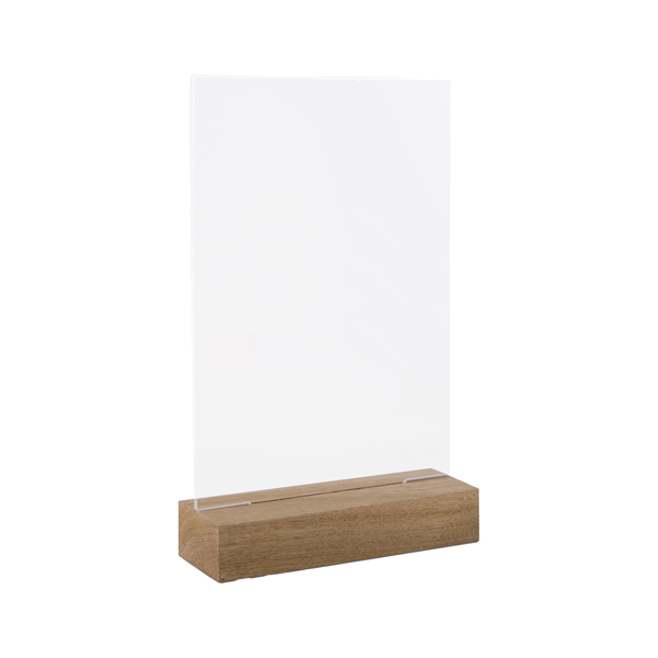 MD_100512 Portadepliant - verticale - con base in legno - 10,5 x 15 cm - acrilico - Lebez - immagine 1