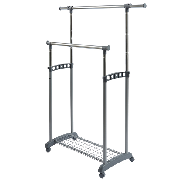 MD_100554 Appendiabiti su ruote Gastone - 2 barre - Perfetto - immagine 1