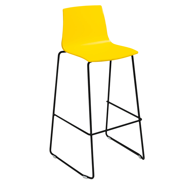 MD_100650 Sgabello Imola Fix - Nero opaco/giallo - Grandsoleil - immagine 1
