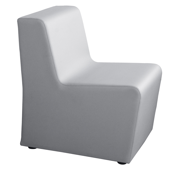 MD_100756 Divanetto Linea X1P - 1 posto - pelle - grigio chiaro - Unisit - immagine 1