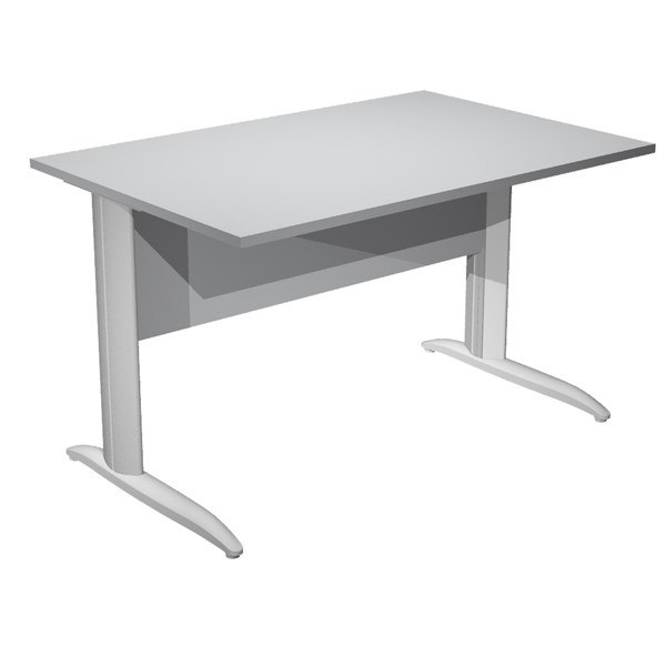 MD_100800 Scrivania lineare Easy - 160 x 80 x 72 cm - Grigio/grigio alluminio - immagine 1