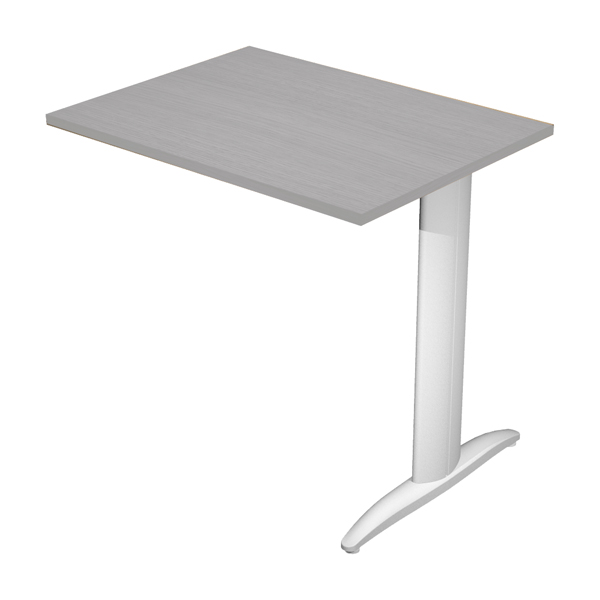MD_100835 Allungo reversibile dx/sx per scrivanie Easy - 80 x 60 cm - Grigio/grigio alluminio - immagine 1
