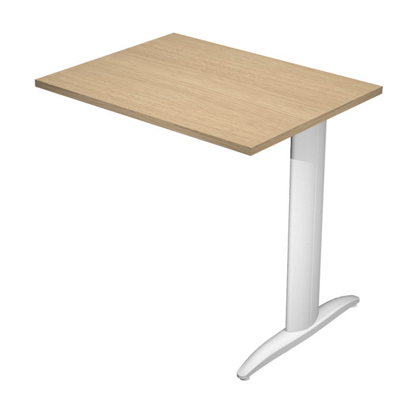 MD_100836 Allungo reversibile dx/sx per scrivanie Easy - 80 x 60 cm - Rovere/grigio alluminio - immagine 1