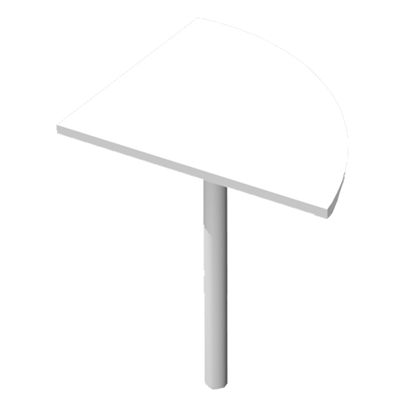 MD_100854 Raccordo angolare 90° per scrivanie Easy - 80 x 80 cm - bianco/grigio alluminio - immagine 1