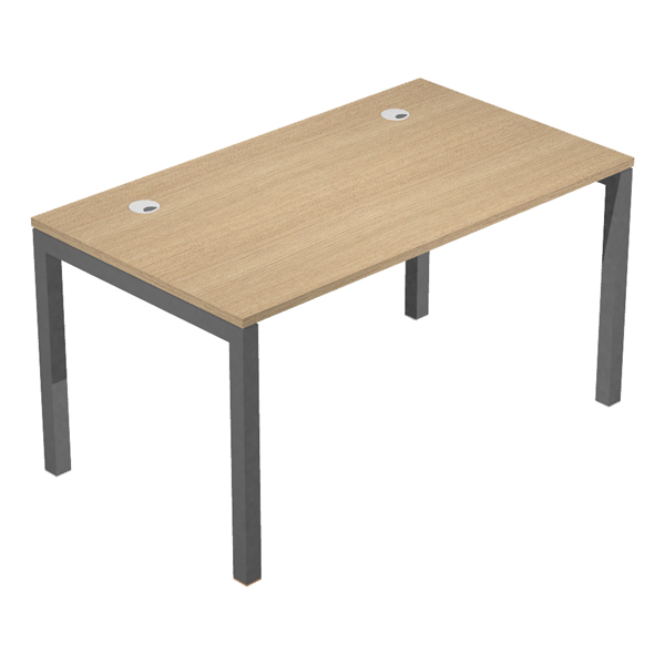 MD_100870 Scrivania singola Agorà - 180 x 80 x 74,6 cm - Rovere/antracite - immagine 1