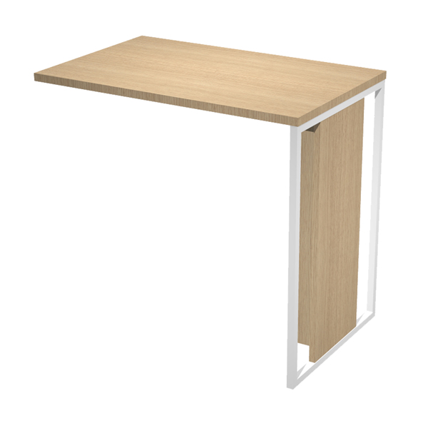 MD_100904 Allungo reversibile dx/sx Essence - 80 x 50 cm - Rovere - Gamba bianco - immagine 1