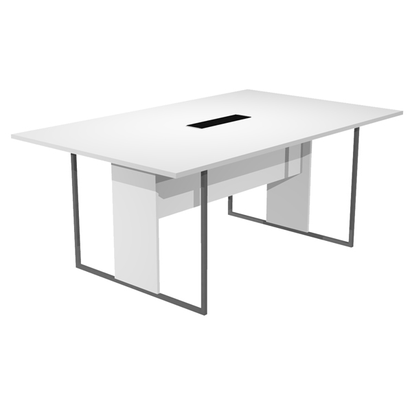MD_100914 Tavolo riunione Essence - 120 x110 cm - Bianco - Gamba antracite opaco - immagine 1