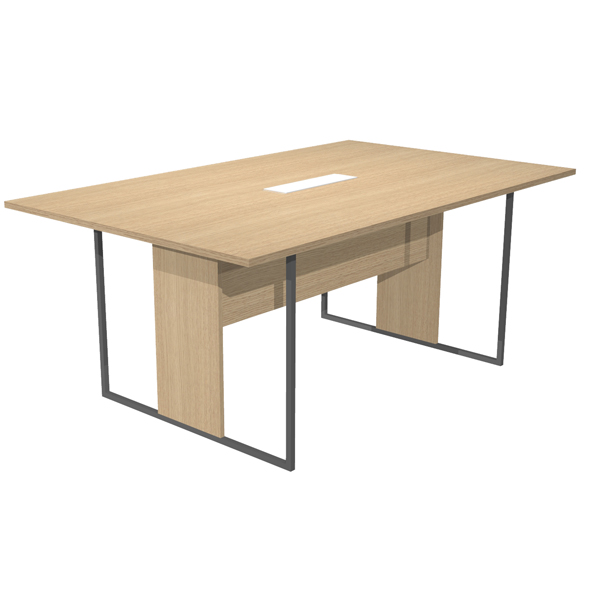 MD_100921 Tavolo riunione Essence - 180 x 110 cm - Rovere - Gamba antracite - Top bianco - immagine 1