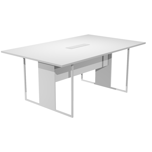 MD_100923 Tavolo riunione Essence - 180 x 110 cm - Bianco - Gamba bianca - Top bianco - immagine 1