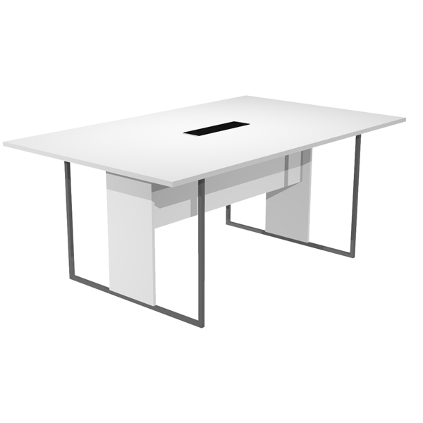 MD_100926 Tavolo riunione Essence - 180 x 110 cm - Bianco - Gamba antracite - Top nero - immagine 1