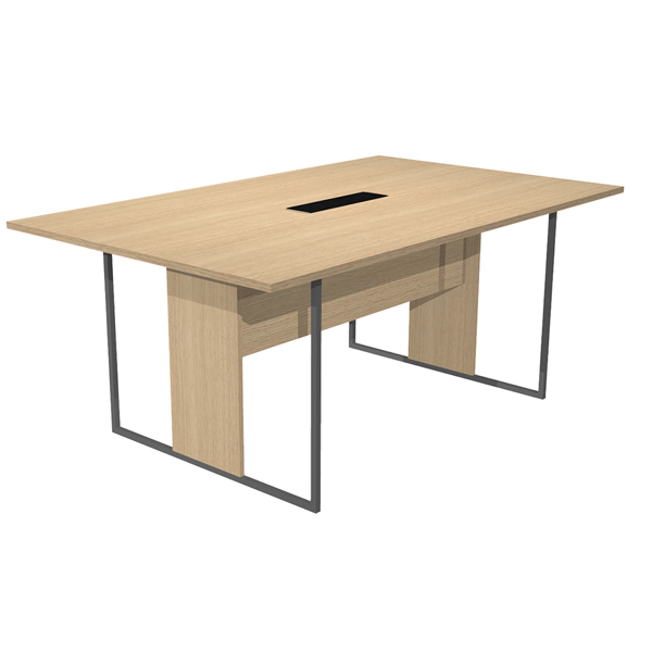 MD_100927 Tavolo riunione Essence - 180 x 110 cm - Rovere - Gamba antracite - Top nero - immagine 1