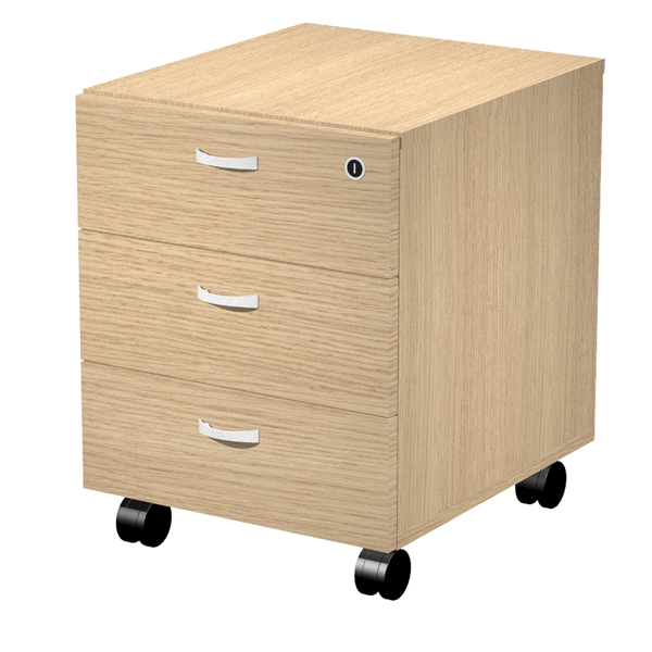 MD_100933 Cassettiera Essence - 3 cassetti - con ruote - 41,5 x 49,5 x 57,6 cm - Rovere - immagine 1