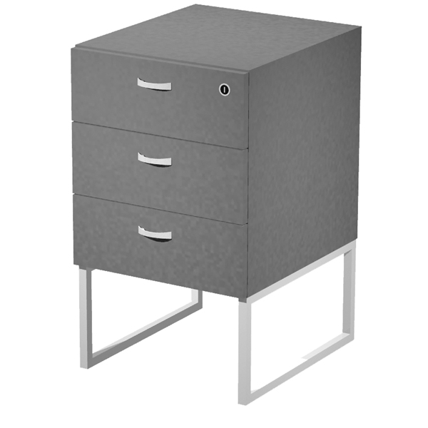 MD_100940 Cassettiera Essence - 3 cassetti - con supporto metal - 41,5 x 49,5 x 57,6 cm - Antracite/Bianco - immagine 1