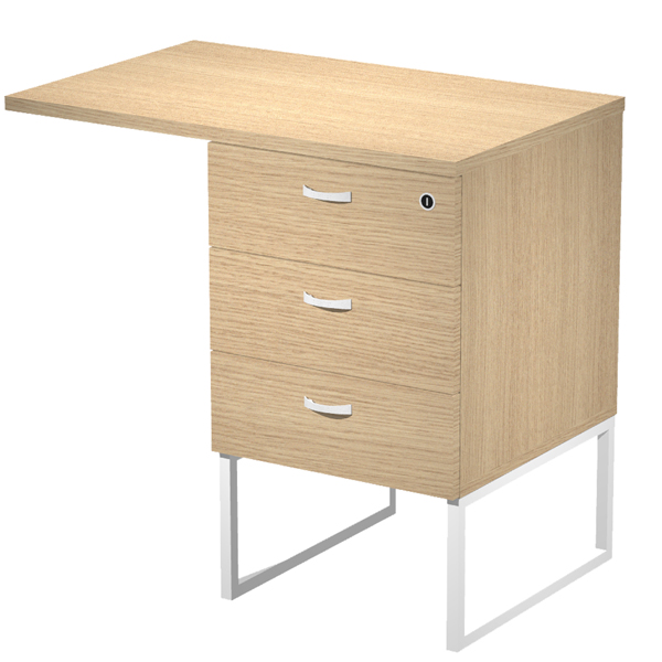 MD_100945 Cassettiera Essence - 3 cassetti - con supporto metal e top - 41,5 x 49,5 x 57,6 cm - Rovere/Bianco - immagine 1