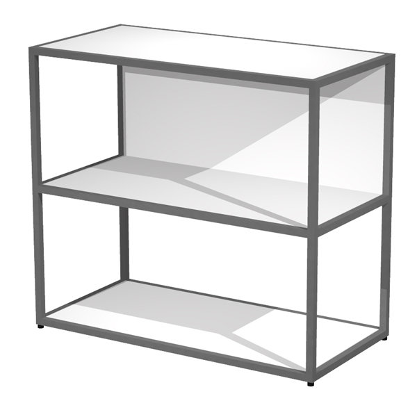 MD_100953 Libreria bassa a giorno Essence - 90 x 44 x 80 cm - Bianco/antracite - immagine 1