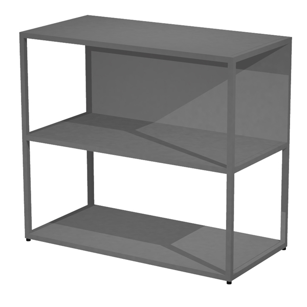 MD_100955 Libreria bassa a giorno Essence - 90 x 44 x 80 cm - Antracite/antracite - immagine 1