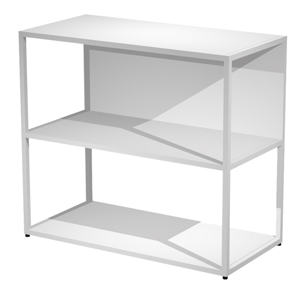 MD_100956 Libreria bassa a giorno Essence - 90 x 44 x 80 cm - Bianco/bianco - immagine 1