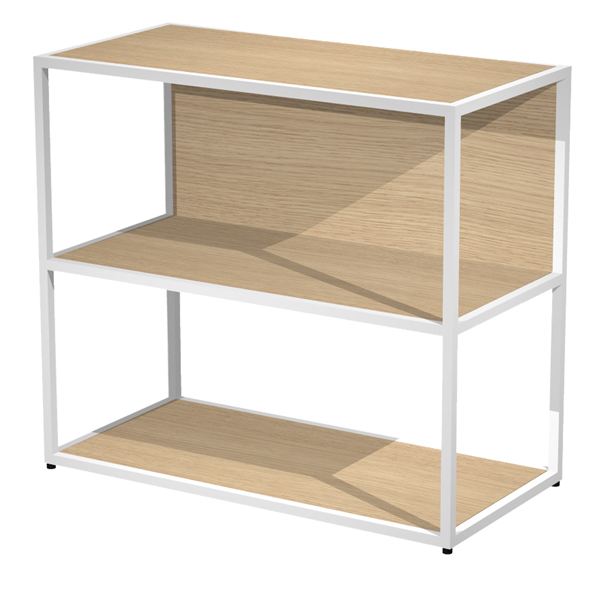 MD_100957 Libreria bassa a giorno Essence - 90 x 44 x 80 cm - Rovere/bianco - immagine 1