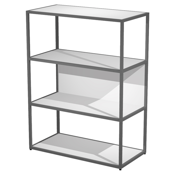 MD_100959 Libreria media a giorno Essence - 90 x 44 x 119 cm - Bianco/antracite - immagine 1