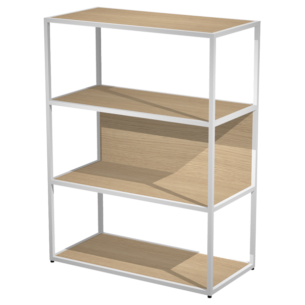 MD_100963 Libreria media a giorno Essence - 90 x 44 x 119 cm - Rovere/bianco - immagine 1