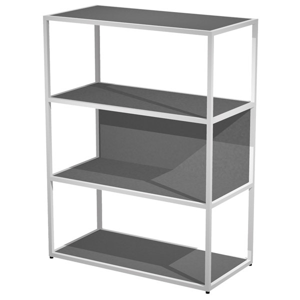 MD_100964 Libreria media a giorno Essence - 90 x 44 x 119 cm - Antracite/bianco - immagine 1