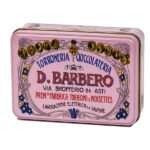 Scrigno regalo - con torroni bianchi friabili - 100 gr - metallo - rosa - Barbero