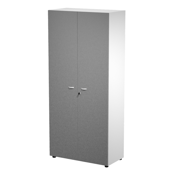 MD_101018 Armadio alto con ante Essence - con serratura - 90 x 45,8 x 200 cm - bianco/antracite - immagine 1