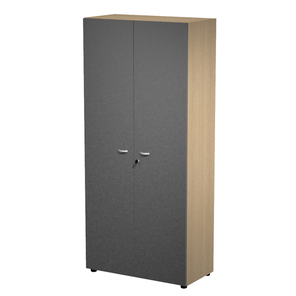 MD_101019 Armadio alto con ante Essence - con serratura - 90 x 45,8 x 200 cm - rovere/antracite - immagine 1